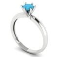 thumbnail image 2 of Solitaire Engagement Ring for Women - 0.5ct Simulated Turquoise in 18K White Gold Promise Ring, 2 of 6