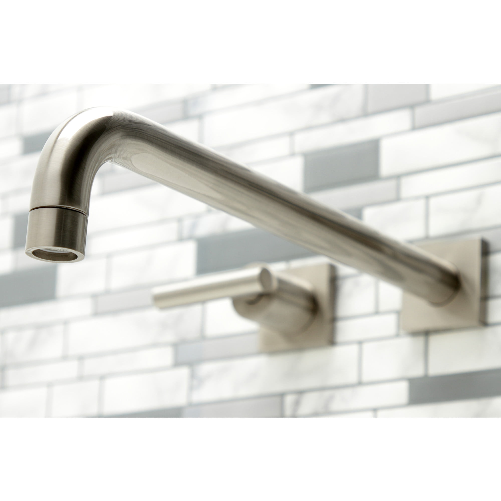 Kingston Brass KS6048CML Manhattan Two-Handle Wall Mount Roman Tub Faucet, Brushed Nickel