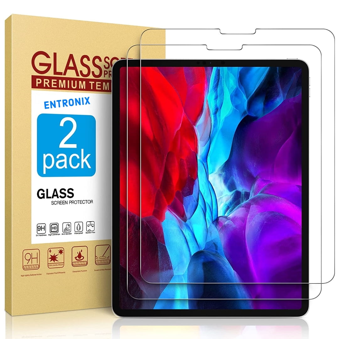 2 Pack iPad Pro Tempered Glass Screen Protector+2 Pack Camera Lens Protector for iPad Pro 11 2020 2nd Generation Alignment Frame 4 Pack Compatible with Face ID&Apple Pencil/Bubble Free/Case Friendly 