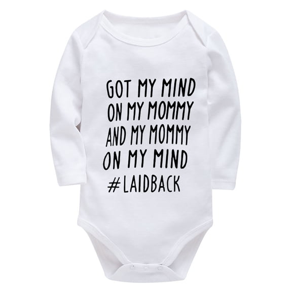 Got My Mind On My Mommy Onesie Neutral Long Sleeve Girl Infant Outfits White 0-3 Months Baby Clothes