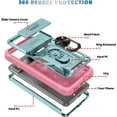 thumbnail image 3 of KOMI Case for Pixel 8, Slide Lens Protective Case Shockproof Impact Resistant with Kickstand Cover Case for Google Pixel 8 Pink Green, 3 of 5
