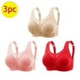 thumbnail image 2 of ZyeKqe 3 PC Plus Size Bras for Women Full Coverage Push up Bra Liftup Breathable Everyday Bra Non Padded Bra, 2 of 9
