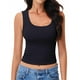 thumbnail image 1 of Camiseta sin mangas YUCOLEN para mujer, doble forro, cuello redondo, negra, 1 of 9