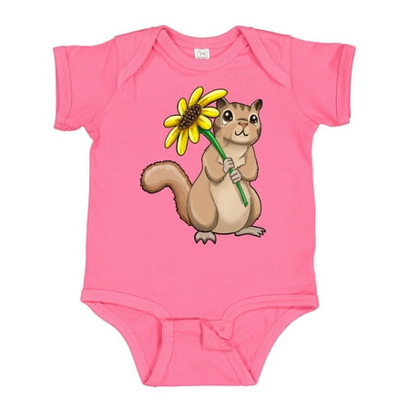 

Inktastic Cute Chipmunk with Sunflower Gift Baby Boy or Baby Girl Bodysuit