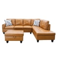 thumbnail image 3 of Star Home Living 3-Piece Faux Leather Right Facing Sectional in Rusty Orange, 3 of 5