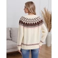 thumbnail image 4 of Cogild Cardigan Sweaters for Women - Vintage Fair Isle Geometric Knit Button up Sweater, 4 of 8