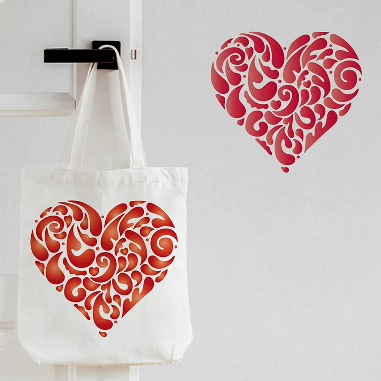 Heart Stencils Template Plastic Mandala Heart Drawing Painting