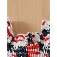 thumbnail image 6 of Musuos Baby Girl 4th of July Outfit, 3 6 9 12 18Months Star Print Puff Sleeve Shirred Romper Dress Bow Headband Summer Set for Infant, 6 of 10