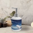 thumbnail image 3 of Ambesonne Whale Soap Dispenser & Toothbrush Holder Set, Pirate Ship and Mammal Fish, 2 Pcs, White and Blue, 3 of 6