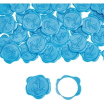 Nautical Anchor Wax Stamp Stickers, 50pcs Self Adhesive Seal for Envelope, Invitation, Sailing Lover Gift Wrapping, Waterproof, 30mm Diameter