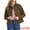 Brown, variant on Women's Corduroy Long Sleeve Button Down Shacket Jacket XL Brown