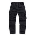 thumbnail image 4 of Hinvhai Men's Full Elastic Waist Loose Fit Lightweight Outdoor Workwear Pull On Cargo Pants with Multi Pockets Black, 4 of 6