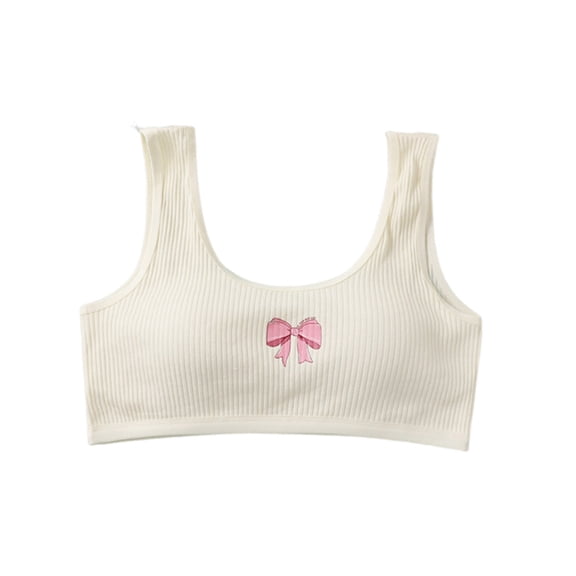 OGLCCG Training Bras for Girls 12-18 Years Sports Seamless Bras with Removable Padding Soft Elastic Seamless Cotton Cami Wireless Bras