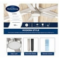 thumbnail image 3 of Harbor Breeze Camden 52-Inches Brushed Nickel with Driftwood/Sienna Blades Integrated LED Fixture Indoor Downrod mount Standard Ceiling Fan With Light and Remote ( 5 -Blade), 3 of 12