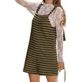 thumbnail image 4 of Women Summer Casual Sleeveless Romper Loose Striped Tied Shorts Overalls Jumpsuit with Pockets, 4 of 6