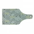 thumbnail image 1 of Grey and Yellow Cutting Board, Bohem Style Paisley Print Flowers Dots Art Image, Decorative Tempered Glass Cutting and Serving Board, Wine Bottle Shape, Pale Grey White, by Ambesonne, 1 of 1