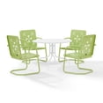 thumbnail image 3 of Crosley Furniture Azalea 5Pc Round Retro Outdoor Dining Set in Key Lime/White, 3 of 10