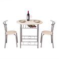 thumbnail image 2 of Tcbosik 3 Piece Breakfast Table Set, Dining Table and Chair for 2, Bistro Table with Built-in Wine Rack for Kitchen Living Room, Natural, 2 of 13