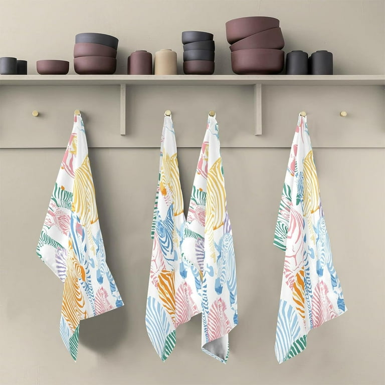 Dreamtimes Zebra Safari Wildlife Kitchen Dish Towel Set Drying