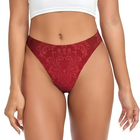 Sigee Vintage Burgundy for Women s G-String Panty  Low Rise  Soft Lace Perfect for Everyday Wear or Special Occasions-Medium