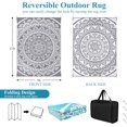 thumbnail image 2 of Outdoor Rug &#xReversible Boho Plastic Straw Patio Deck Camping Rugs Indoor Outdoor Portable RV Mat Carpet for Outside Porch Balcony Backyard Beach Pool, 2 of 9