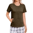 thumbnail image 6 of Post Shoulder Surgery Shirts Women Short Sleeve Tear Away Shirts with Drain Pockets Surgery Recovery Tops Easy To Wear and Take Off Adaptive Clothing, 6 of 8