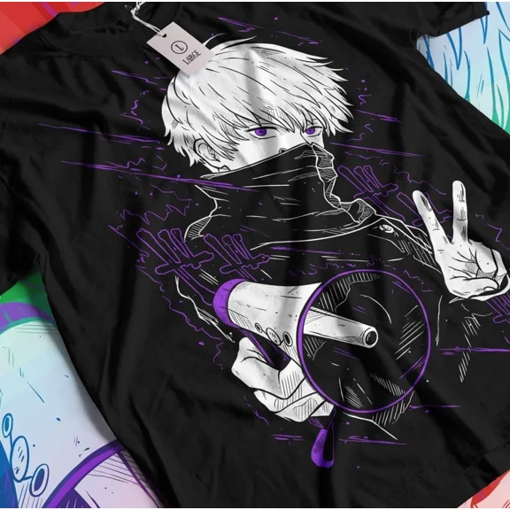 Inumaki Toge T-Shirt Jujutsu Kaisen Megumi Fushiguro Satoru Gojo Black Shirt