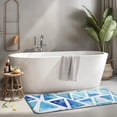 thumbnail image 2 of Blue Watercolor Triangle Pattern Kitchen Rug Mat,Kitchen Runner Rugs Non Skid Washable,Decorative Kitchen Floor Mats for Kitchen,Sink,Laundry,17"x47.2", 2 of 7