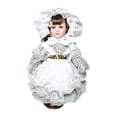 thumbnail image 2 of Figura de muñeca niña, muñeca de porcelana de pie, escultura de cerámica, estatua coleccionable Verde, 2 of 9