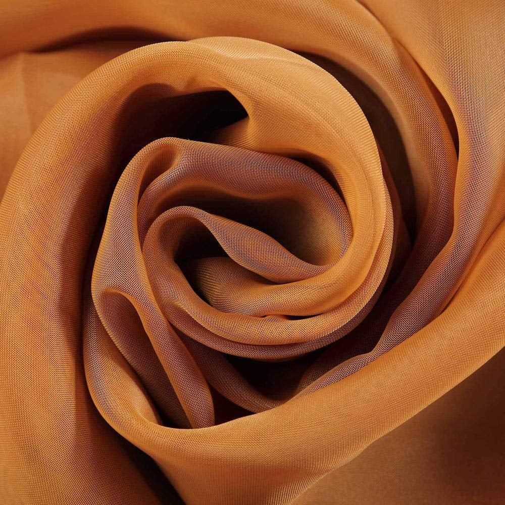 AK TRADING CO. 120" Wide (10Ft Wide) Voile Ceiling Drapes Sheer Curtain Panels with 4" Pocket for Wedding Venues, Banquet Halls, Corporate Events & Photobooth - Gold, 10 ft x 50 ft