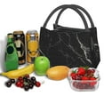 thumbnail image 6 of Vsdgher Black Marble Texture Abstract Print Insulated Reusable Bags with Sturdy Zipper and Handles, Foldable Totes for Hot or Cold Food Bring or Delivery, 6 of 8