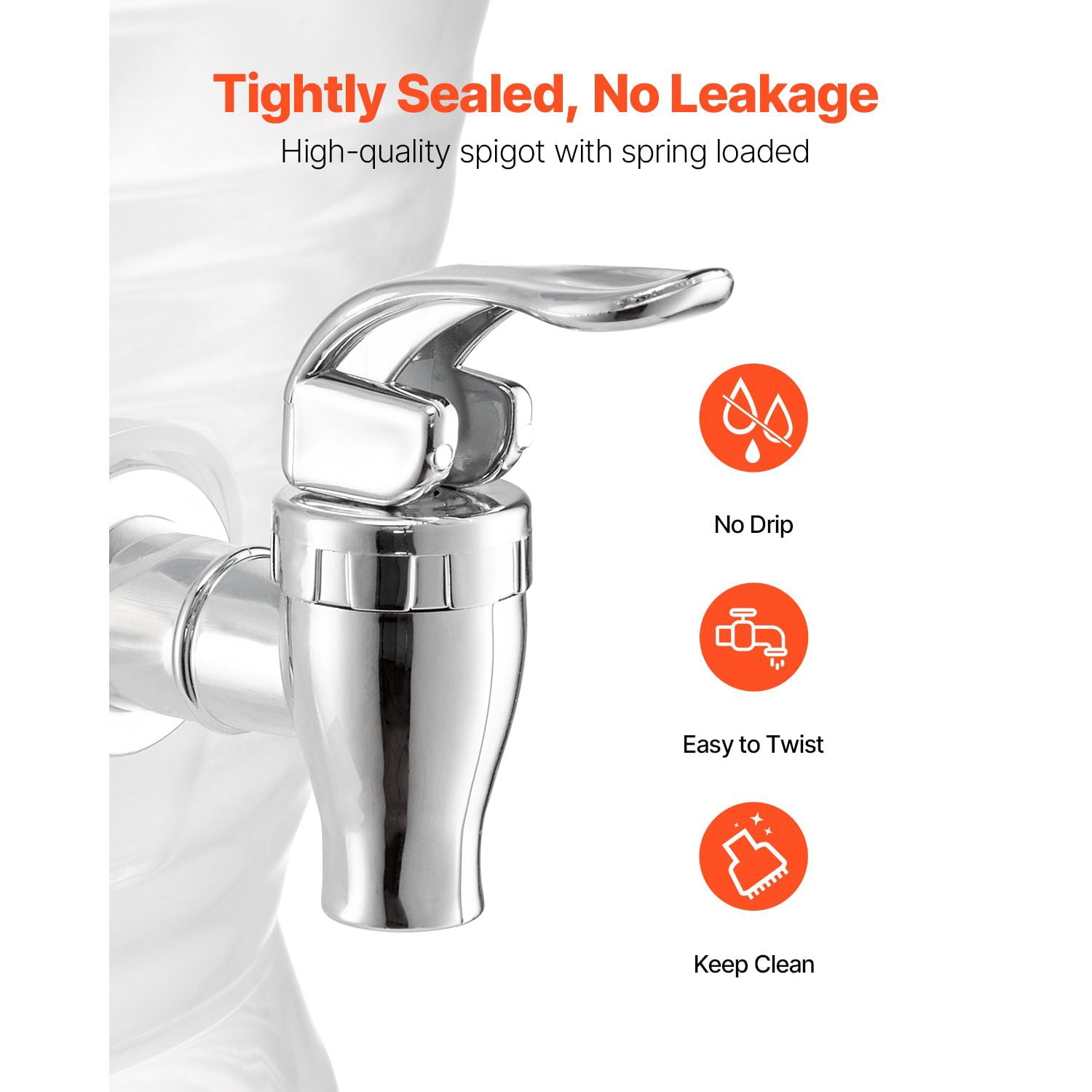 Beverage Dispenser 2.64 Gallon, Semi-Transparent with Ice Chamber, No-Drip Spring-Loaded Spigot, Food-Grade PP, Dishwasher Safe for Parties Restaurants Hotels