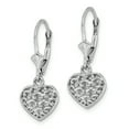 thumbnail image 2 of FJC Finejewelers 14k White Gold 3d Mini Bright Cut Puffed Heartleverback Earrings, 2 of 3