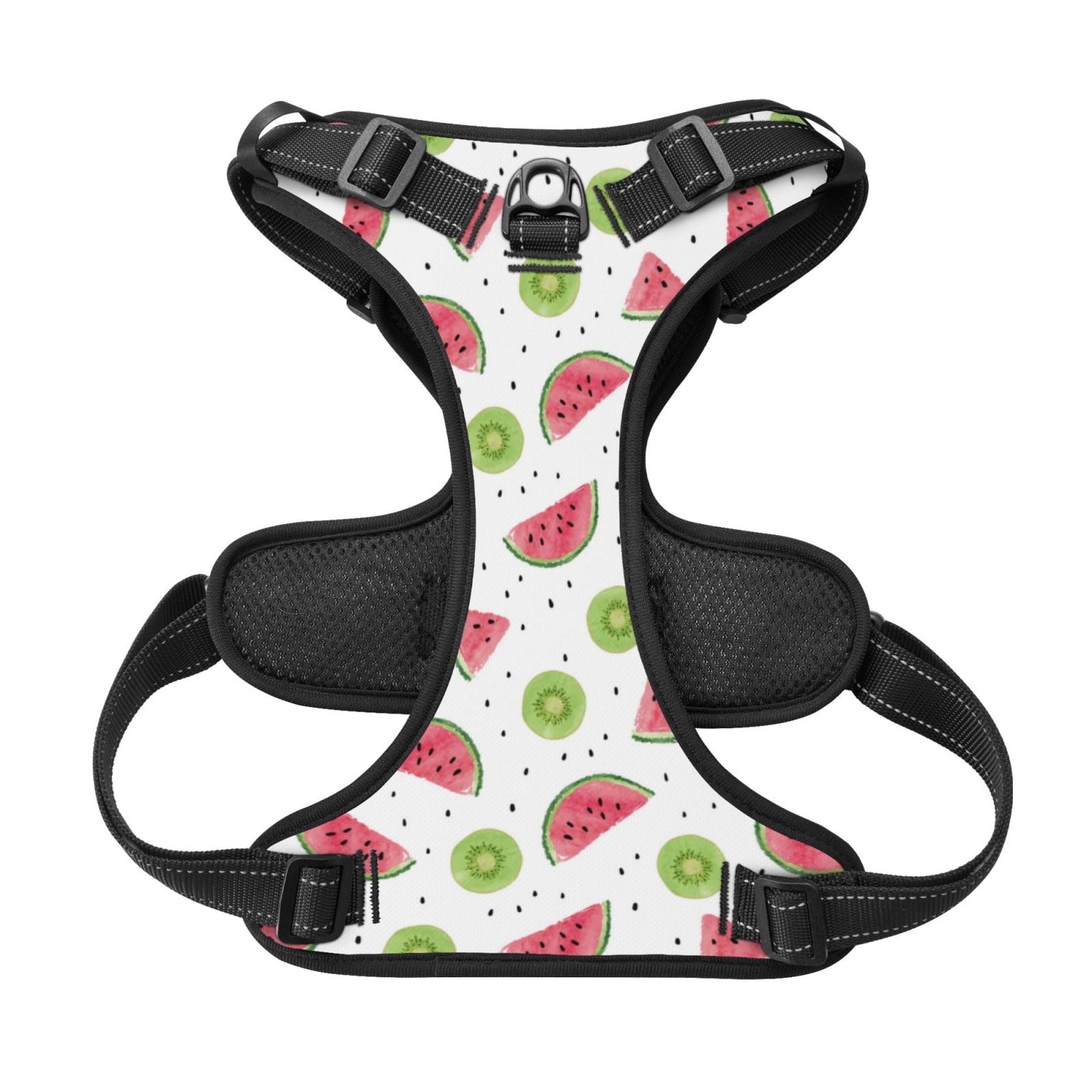 Kdxio Watermelon And Kiwi Print No Pull Dog Harness Adjustable Reflective Oxford Easy Control Medium Large Dog Harness for Training and Everyday-Small