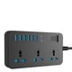 thumbnail image 1 of Regleta inteligente, adaptador de enchufe USB, Protector contra sobretensiones, 3 vías, enchufes universales de CA, enchufe eléctrico Eu/us, Reino Unido/au, cable de extensión de 2m, 1 of 5