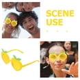 thumbnail image 3 of FUTUREORYY 4Ud Gafas Fiesta Luau Amarillas Forma Durazno Prop Divertida Para Fotocabina, 3 of 7