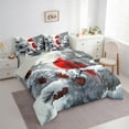 thumbnail image 4 of Manfei Christmas Cardinal Bird 7-Piece Twin Bedding Sets,Brown Pine Cone Bedding Comforter Set,Red White Brown Sheet Sets For Girls Kids,Super Cozy Room Decor Reversible, 4 of 9