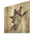 thumbnail image 2 of Designart 'Close Up Portrait of A Giraffe VI' Farmhouse Print on Natural Pine Wood, 2 of 5