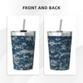 thumbnail image 3 of PAYOHTO US Navy Digital Camouflage Insulated Stainless Steel Tumbler 12 oz Thermos Come with Straw Kids Leak-Proof Travel Mug Cup, 3 of 7