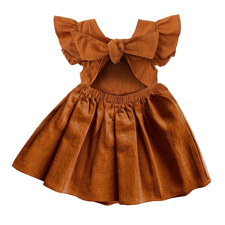 brown dress 12 months The Simple Folk, Baby Girls Dress, 12-18 Months– KIDSWEAR COLLECTIVE main image 0