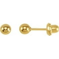 thumbnail image 3 of 4mm Ball Piercing Earrings - 24k Yellow Gold Plated, 3 of 4