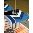 thumbnail image 2 of Outdoor Tablecloth with Umbrella Hole for Patio/Picnic/Party/Camping, Abstract Blue Black Waterproof Table Cloth Square Cover Washable, Modern Geometric Color Blocks (60"x 60"), 2 of 8