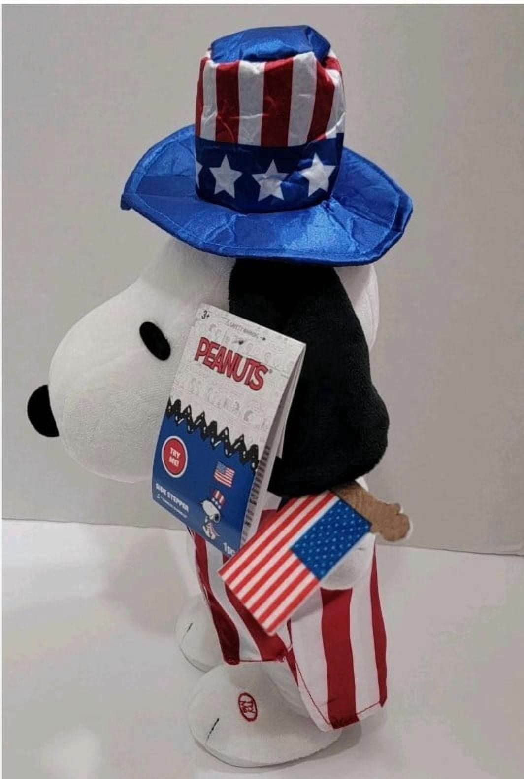 Peanuts Snoopy Animated Side Stepper 16 Inches Plush Patriotic Dancing Musical Sings "Yankee Doodle" 4th of July,