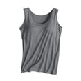 thumbnail image 2 of No Bra Needed Tank Tops for Women Padded Wide Strap Scoop Neck Sleeveless Cami Basic Sports Yoga Vest, 3XL, 2 of 6