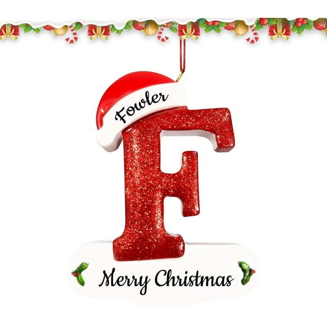 Adornos navideños personalizados de 26 letras, adornos navideños personalizados con bendición de nombre, adornos para árboles de Navidad 2024, para mamá y papá