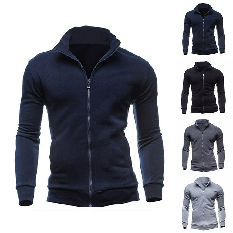 Men s Slim Fit Jacket Full Zip Up Outdoor Hiking Windproof Warm