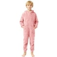 thumbnail image 2 of WOYY Big Girls Onesies Soft Hooded Jumpsuit Zipper One-Piece Romper, Sizes 9-10, 2 of 7
