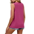 thumbnail image 6 of VBVC Women's Henley V-Neck Sleeveless Tank Top,Ladies Casual Button Front Loose Fit Blouse,Lightweight Basic Summer Cami Top For Women,Hot Pink,S-2XL, 6 of 8