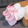 thumbnail image 5 of WNVMWI Toddler Girls Mesh Platform Sneakers Kids Lace Up Running Shoes Children Casual Non Slip Walking Sneaker Pink Sizs 12.5, 5 of 5