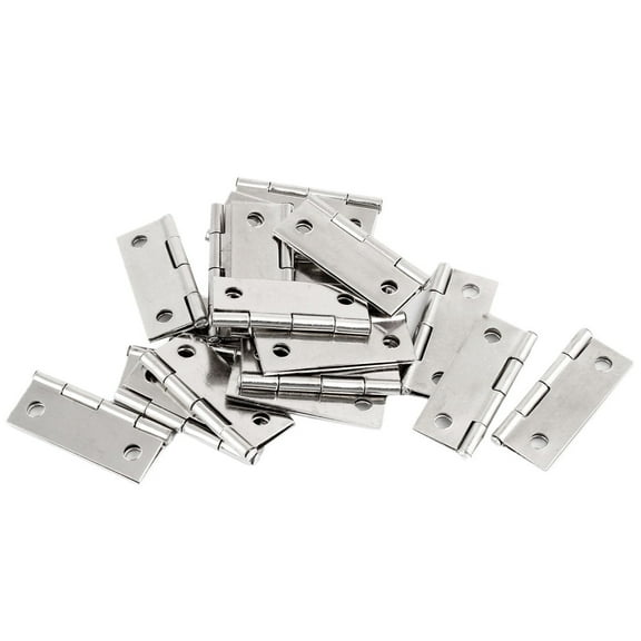 Unique Bargains Furniture Drawer Door Stainless Steel Hinges 1.5" Length 20Pcs
